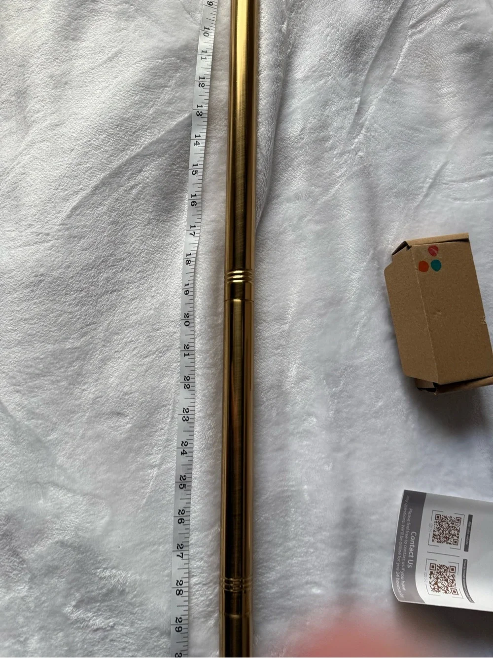 YNL Gold Telescoping Shower Curtain Rod with Modern Finish 34 x 52, new open box